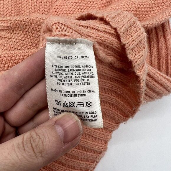 Anthropologie Angel of the North Aisla Mock Neck Knit Sweater Peach Medium - Picture 3 of 4